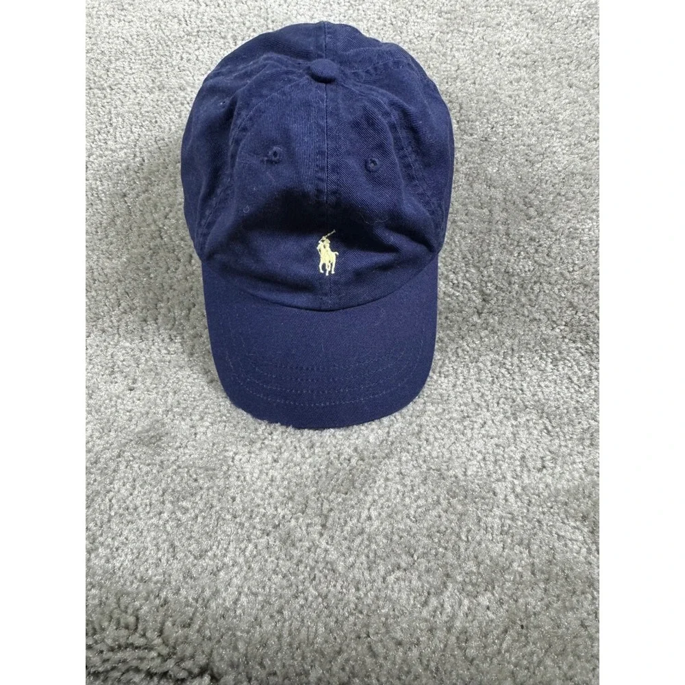 Polo Ralph Lauren Toddler Navy Blue Yellow Pony Baseball Cap Hat Size 2T-4T